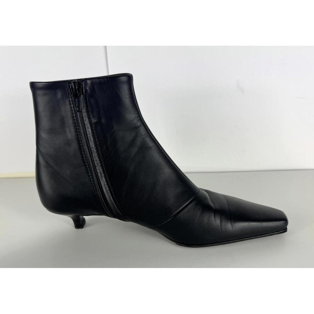 TOTEME Women's The Slim Black Leather Ankle Boot EU 37 US 7 - Picture 4 of 8